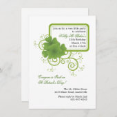 Shamrock Lijst Invitation Kaart (Voorkant / Achterkant)