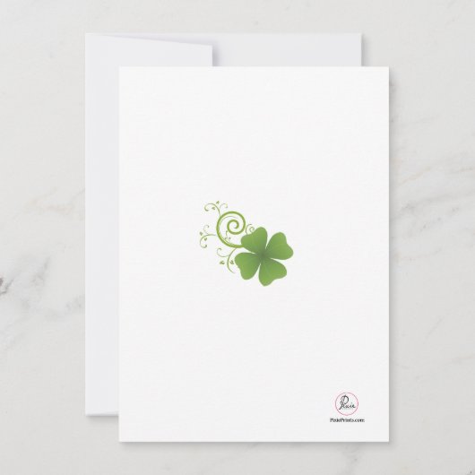 Shamrock Lijst Invitation Kaart (Achterkant)