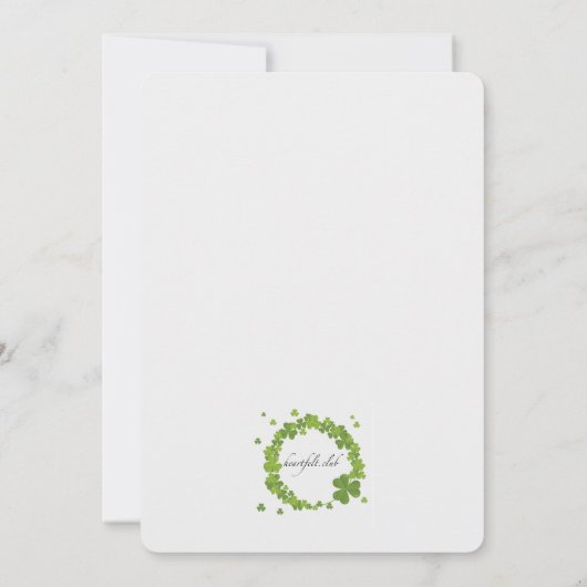 Shamrock Lijst Invitation Kaart (Achterkant)