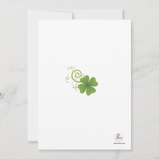 Shamrock Lijst Photo Invitation Kaart (Achterkant)