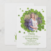 Shamrock Lijst Photo Invitation Kaart (Voorkant / Achterkant)