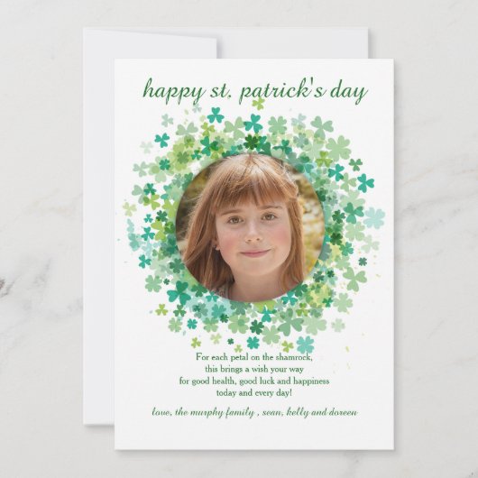 Shamrock Lijst St. Patrick's Day Card Kaart (Voorkant)