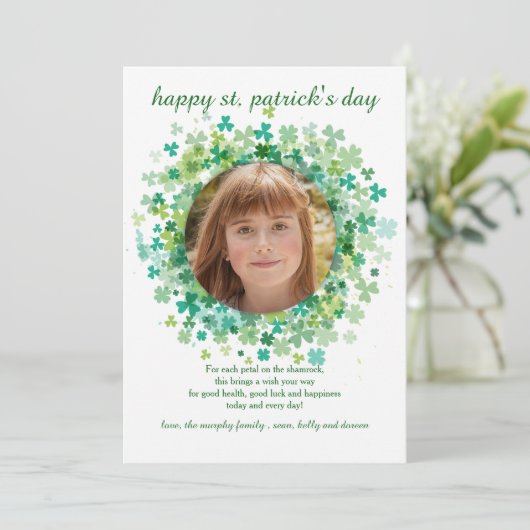 Shamrock Lijst St. Patrick's Day Card Kaart (Staand voorkant)