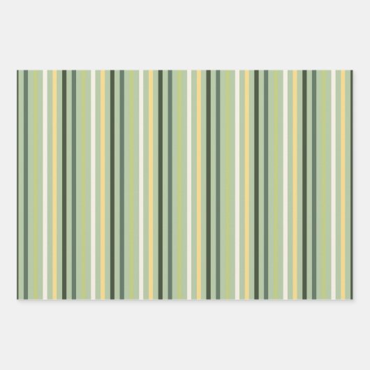 Shamrock & Lines Feestelijke Groen & Geel set van Inpakpapier Vel (Voorkant 3)