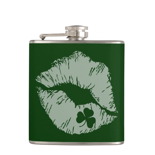 Shamrock Lips - Kus Me Ik ben Ierse fles Heupfles (Voorkant)