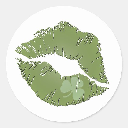 Shamrock Lips - Kus Me Ik ben Ierse Stickers (Voorkant)