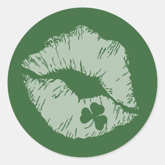 Shamrock Lips - Kus Me Ik ben Ierse Stickers (Voorkant)