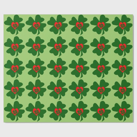 Shamrock Love 2 Wrapping Paper Cadeaupapier (Vlak)