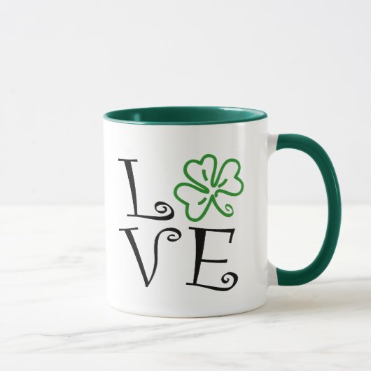 Shamrock Love - Black and Green Mok (Rechts)