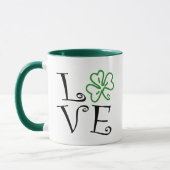 Shamrock Love - Black and Green Mok (Links)