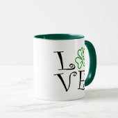 Shamrock Love - Black and Green Mok (Voorkant rechts)