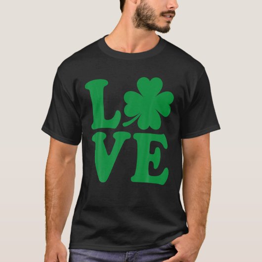 Shamrock Love Funny St Patrick's Day for Men T-shirt (Voorkant)