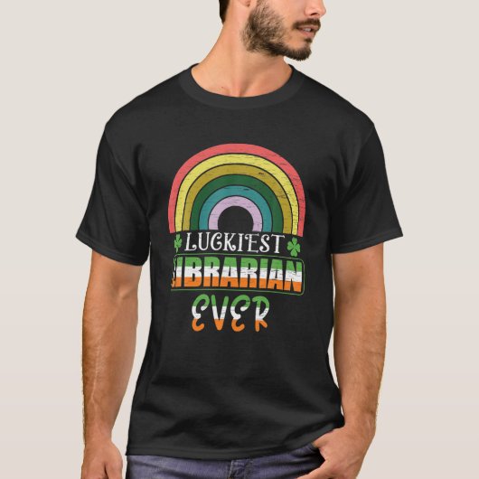 Shamrock Lucigste Librarian St Patricks T-shirt (Voorkant)