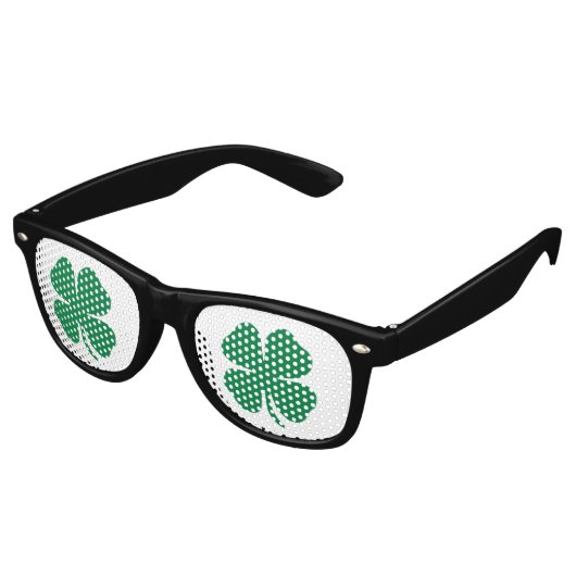 Shamrock Luck St Patrick's Day Celebration Retro Zonnebril (Gekanteld)