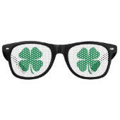 Shamrock Luck St Patrick's Day Celebration Retro Zonnebril (Voorkant)