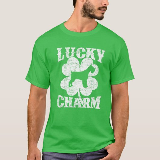 Shamrock Lucky Charm Giant Schnauzer Dog St Patric T-shirt (Voorkant)