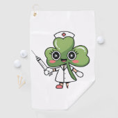 Shamrock Lucky Charm Nurse Kawaii Lucky Charm Golfhanddoek (Insitu)