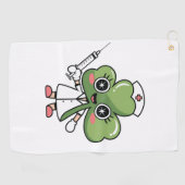 Shamrock Lucky Charm Nurse Kawaii Lucky Charm Golfhanddoek (Horizontaal)