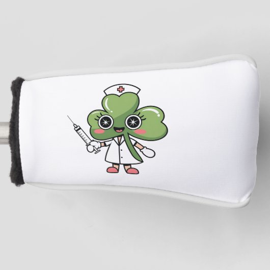 Shamrock Lucky Charm Nurse Kawaii Lucky Charm Golfheadcover (Voorkant)
