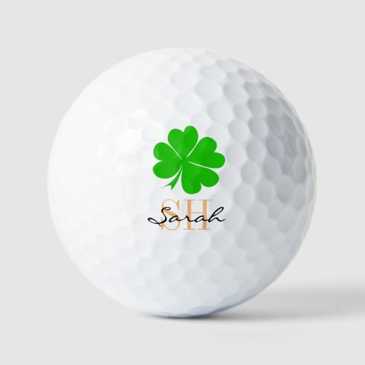 Shamrock & Lucky Clover bladermonogram / Iers Golfballen (Voorkant)
