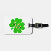 Shamrock & Lucky Clover leaf monogrammed/Irish L Bagagelabel (Voorkant horizontaal)