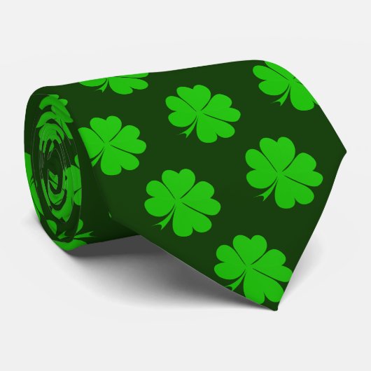 Shamrock & Lucky Clover monogrammed / St. Patricks Stropdas (Opgerold)