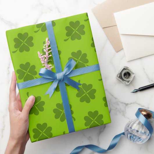 Shamrock, Lucky Clover Pattern, St. Patrick Cadeaupapier (Geschenken)