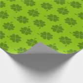 Shamrock, Lucky Clover Pattern, St. Patrick Cadeaupapier (Hoek)