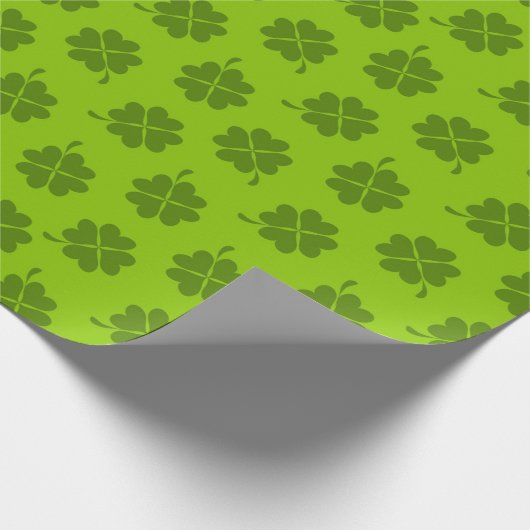 Shamrock, Lucky Clover Pattern, St. Patrick Cadeaupapier (Hoek)