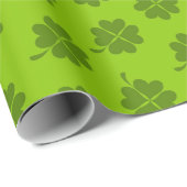 Shamrock, Lucky Clover Pattern, St. Patrick Cadeaupapier (Rol Hoek)