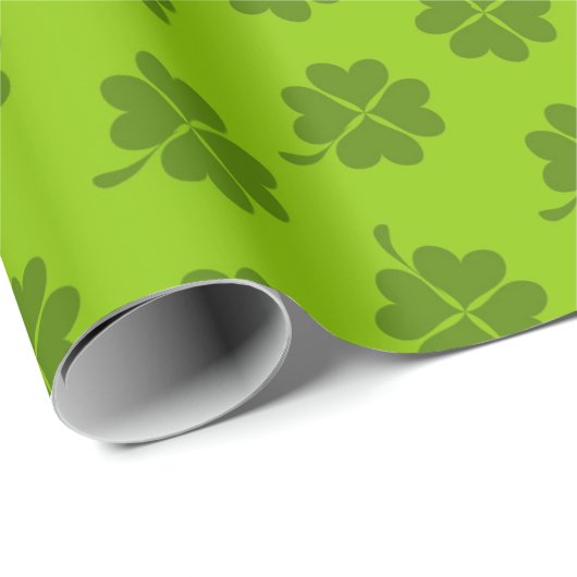 Shamrock, Lucky Clover Pattern, St. Patrick Cadeaupapier (Rol Hoek)