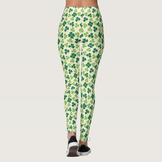Shamrock Lucky Clover Pattern St Patrick's Day Leggings (Achterkant)