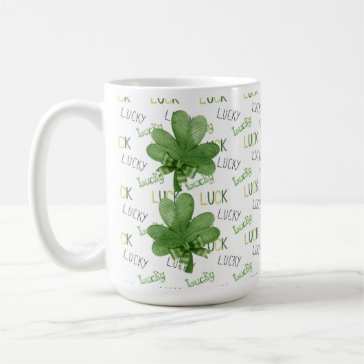 Shamrock Lucky Coffee Mok (Links)