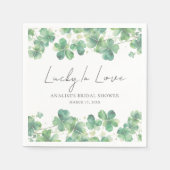 Shamrock Lucky In Love Bruiloftsfeest Servet (Voorkant)