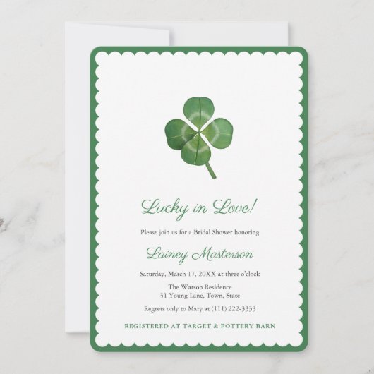 Shamrock Lucky In Love St Patricks Vrijgezellenfee Kaart (Voorkant)
