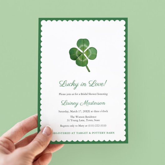 Shamrock Lucky In Love St Patricks Vrijgezellenfee Kaart
