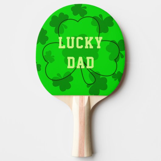Shamrock Lucky Irish Clover Green Ping Pong Paddle Tafeltennisbatje (Voorkant)
