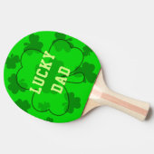 Shamrock Lucky Irish Clover Green Ping Pong Paddle Tafeltennisbatje (Zijkant)