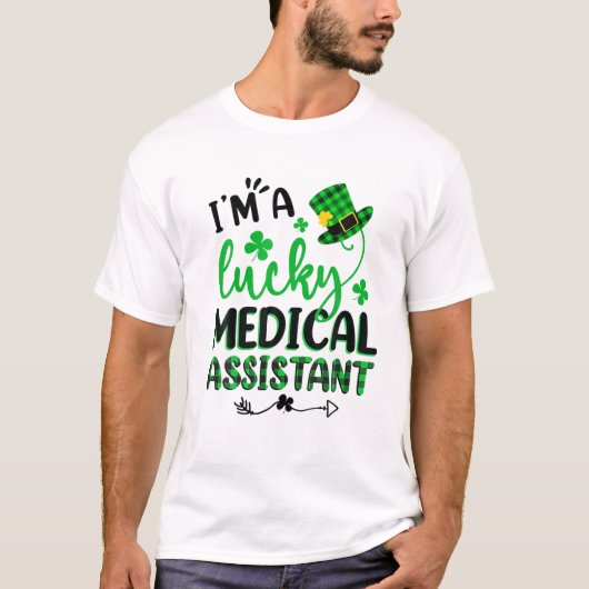 Shamrock Lucky Medical Assistant St Patricks Day T-shirt (Voorkant)