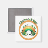 Shamrock Lucky Regenboog St. Patrick's Dag Magneet (Voorkant / Achterkant)