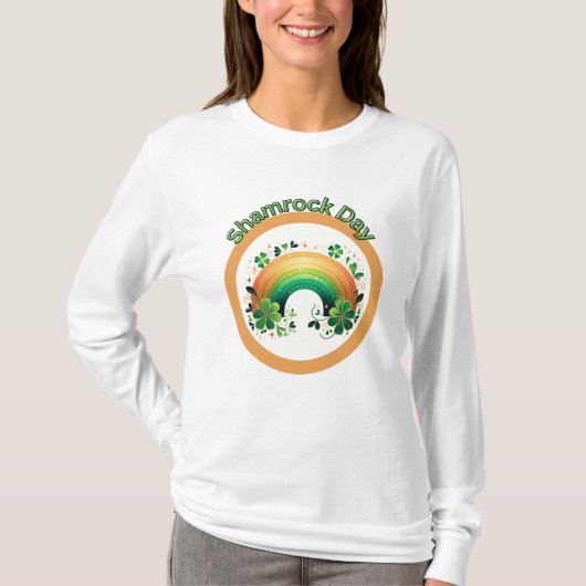 Shamrock Lucky Regenboog T-shirt (Voorkant)