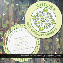 Shamrock Mandala 21ste verjaardagsfeestje Kaart