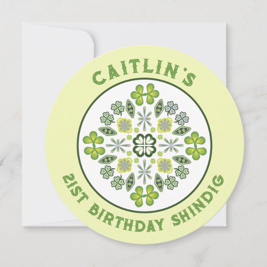 Shamrock Mandala 21ste verjaardagsfeestje Kaart (Voorkant)