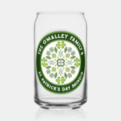 Shamrock Mandala St. Patrick's Day Familiefeest Blikvorm Glas (Achterkant)