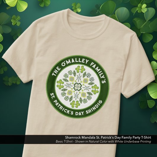 Shamrock Mandala St. Patrick's Day Familiefeest T-shirt