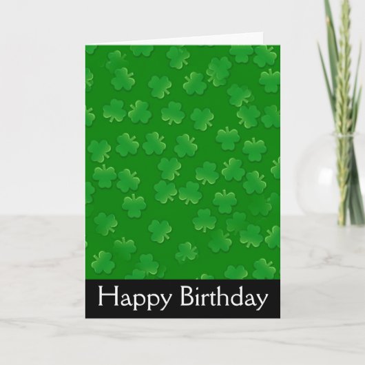 Shamrock March Irish Happy Birthday Kaart (Voorkant)