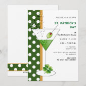 Shamrock martini St Patricks Day Party Invitation Kaart (Voorkant / Achterkant)