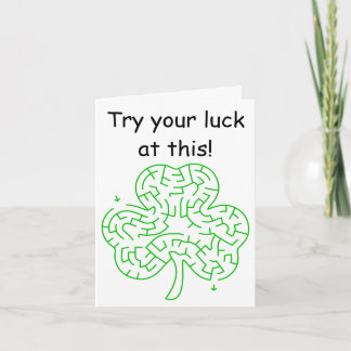 Shamrock Maze Card voor kinderen St Patrick's Day Kaart