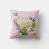 Shamrock Meisje Zacht Roze Kussen (Voorkant)