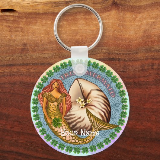 Shamrock Mermaid Sleutelhanger (Voorkant)